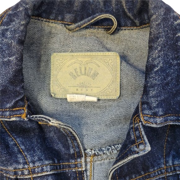 Helium Denim Mens Unisex Jacket Medium Quilt Patchwork Detail 100% cotton Indigo - Picture 9 of 10